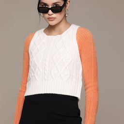 MANGO Open Knit Sweater Vest with Embroidered Detail-image-84