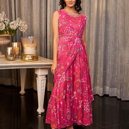 W Floral Printed Ethnic Maxi Dress-image-49
