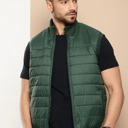 INVICTUS Mock Collar Sleeveless Padded Jacket-29