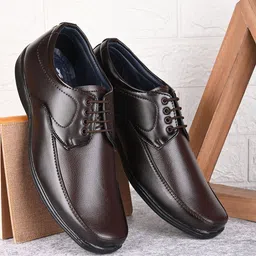 Azzaro Black Men Brown Solid Lace-up Formal Derbys-picture-49