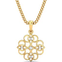 KUBERBOX Parinata 18KT Gold Diamond-Studded Pendant 1.12 gm-image-75