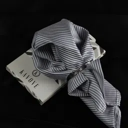 KOVOVE Men White & Blue Striped Pocket Square-13