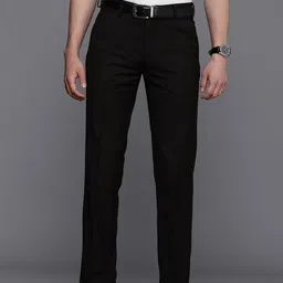 Louis Philippe Men Brown Solid Mid Rise Formal Trousers-image-53