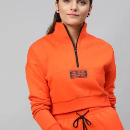 STREET 9 Women Orange Solid Sweatshirt-image-69