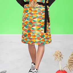 ArtzFolio Yellow & Blue Printed Cotton Waist Aprons-image-66