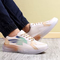 HERE&NOW Men Mesh Running Non-Marking Lace-up Shoes-16