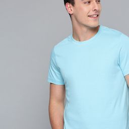 Mast & Harbour Men Blue Solid Round Neck T-shirt-image-21