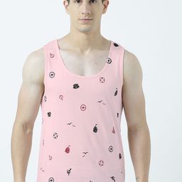 Huetrap Men Pink Printed Scoop Neck T-shirt-image-85