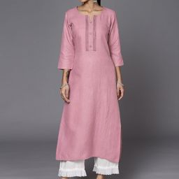 Varanga Women Mauve Thread Work Kurta-image-14