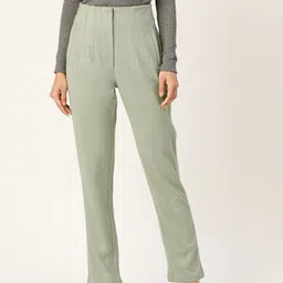 Zastraa Women Smart Slim Fit High-Rise Trousers-image-42