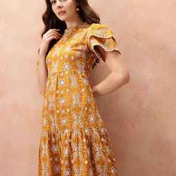 all about you Floral Embroidered Flared Sleeve Maxi Dress-image-44