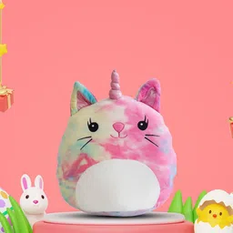 Mirada Kids Pink & Blue Supersoft TD Cat cushion-picture-5