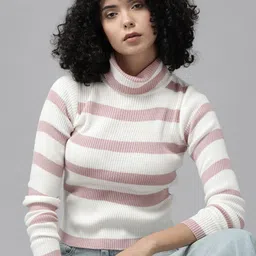 The Roadster Lifestyle Co. Striped Acrylic Pullover-12