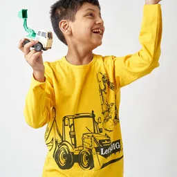 LAdore Boys Yellow Printed T-shirt-image-59