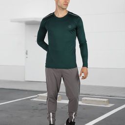 Chkokko Men Green Solid Round Neck Gym T-shirt-image-22