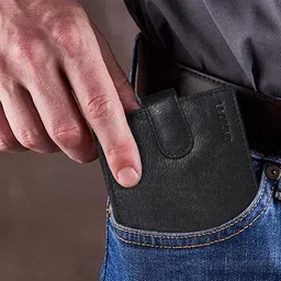 Sassora Men Black Leather RFID Two Fold Wallet-image-60