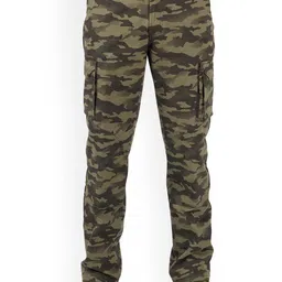 SOLOGNAC By Decathlon Men Olive Green & Khaki Regular Fit Camouflage Printed Hiking Cargos-image-89
