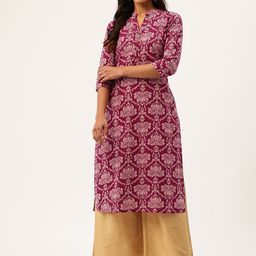 FERANOID Women Floral Printed Pure Cotton Kurta-picture-44