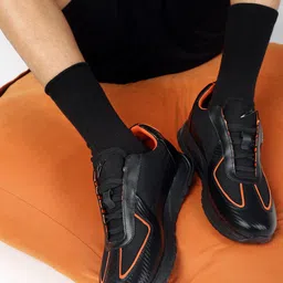 ZEESH Men Textured Lightweight Leather Sneakers-image-42