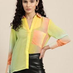 Qurvii Women Comfort Ombre DyedCasual Shirt-31