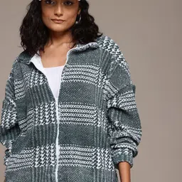 The Roadster Lifestyle Co. Checked Fleece Sweatshirt-image-90