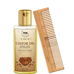 TNW The Natural Wash Combo of 2 Castor Oil 100 ml and Neem Comb-16