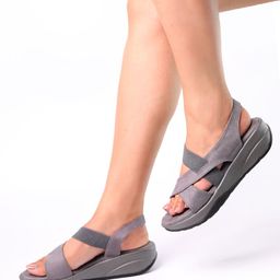 Monrow Women Grey Textured Suede Comfort Heels-18