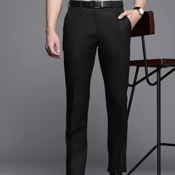 Raymond Men Checked Slim Fit Formal Trousers-50