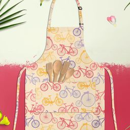ArtzFolio Kids Beige & Yellow Printed Cotton Aprons-1