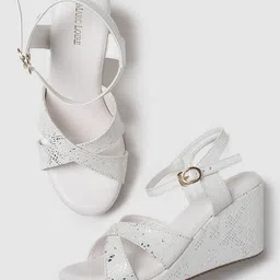 Marc Loire Embellished Open Toe Wedge Heels With Backstrap-12