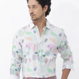 RARE RABBIT Men Rumelo Regular Fit Geometric Printed Shirt-image-30