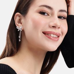 DressBerry Butterfly Shaped Stone Studded Drop Earrings-37
