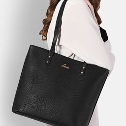 Lavie Pavo Nov Black Textured PU Structured Shoulder Bag-1