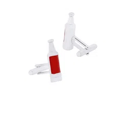 bodha Silver-Toned & Red Quirky Cufflinks-image-35