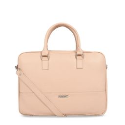 Toteteca Women Peach-Coloured Solid Laptop Bag-20