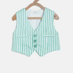 MINI KLUB Infant Boys Green & White Striped Waistcoat-image-36