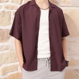 glitchez Textured Striped Relaxed Fit Shirt-image-28