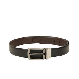 ZEVORA Men Black & Brown Textured Reversible Belt-image-95