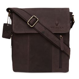 WildHorn Men Brown Solid Genuine Leather Messenger Bag-image-69