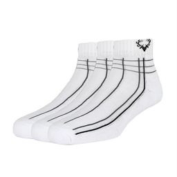 Allen Solly Men Pack Of 3 White & Black Striped Ankle-Length Socks-51