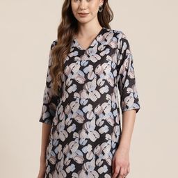HERE&NOW Printed V-Neck Kurti-image-96