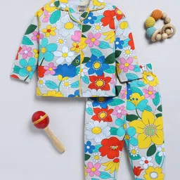 YK X Tinyo Girls Printed Shirt And Pyjamas Pure Cotton Night suit-image-86