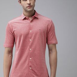 Van Heusen Sport Pure Cotton Self Design Textured Slim Fit Opaque Casual Shirt-image-25