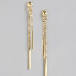 Carlton London Gold-Plated Contemporary Drop Earrings-19