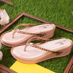 XE Looks Embellished Party Wedge Heel Sandals-58