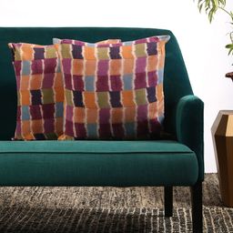 Contrast Living Set Of 2 Multicolored Printed Square Cushion Covers-13