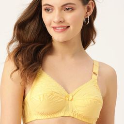 DressBerry Yellow Floral Embroidered Bra-image-90