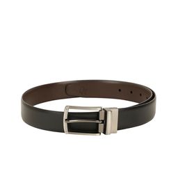 ZEVORA Men Black & Brown Textured Reversible Belt-image-98