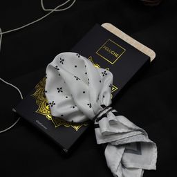 Peluche Men White & Black Printed Pocket Square-picture-45