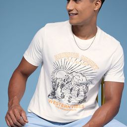 HERE&NOW Graphic Printed Pure Cotton T-shirt-image-33